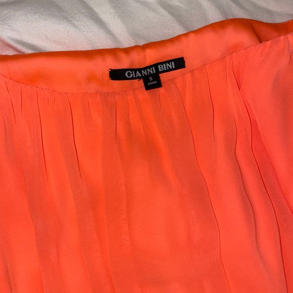 GIANNI BINI NEON ORANGE MAXI DRESS SIZE S - Picture 3 of 5